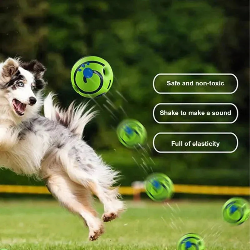 Giggling Glow Ball for Dogs in action, featuring glow-in-the-dark play and giggle sounds to engage pets, suitable for any time of day.